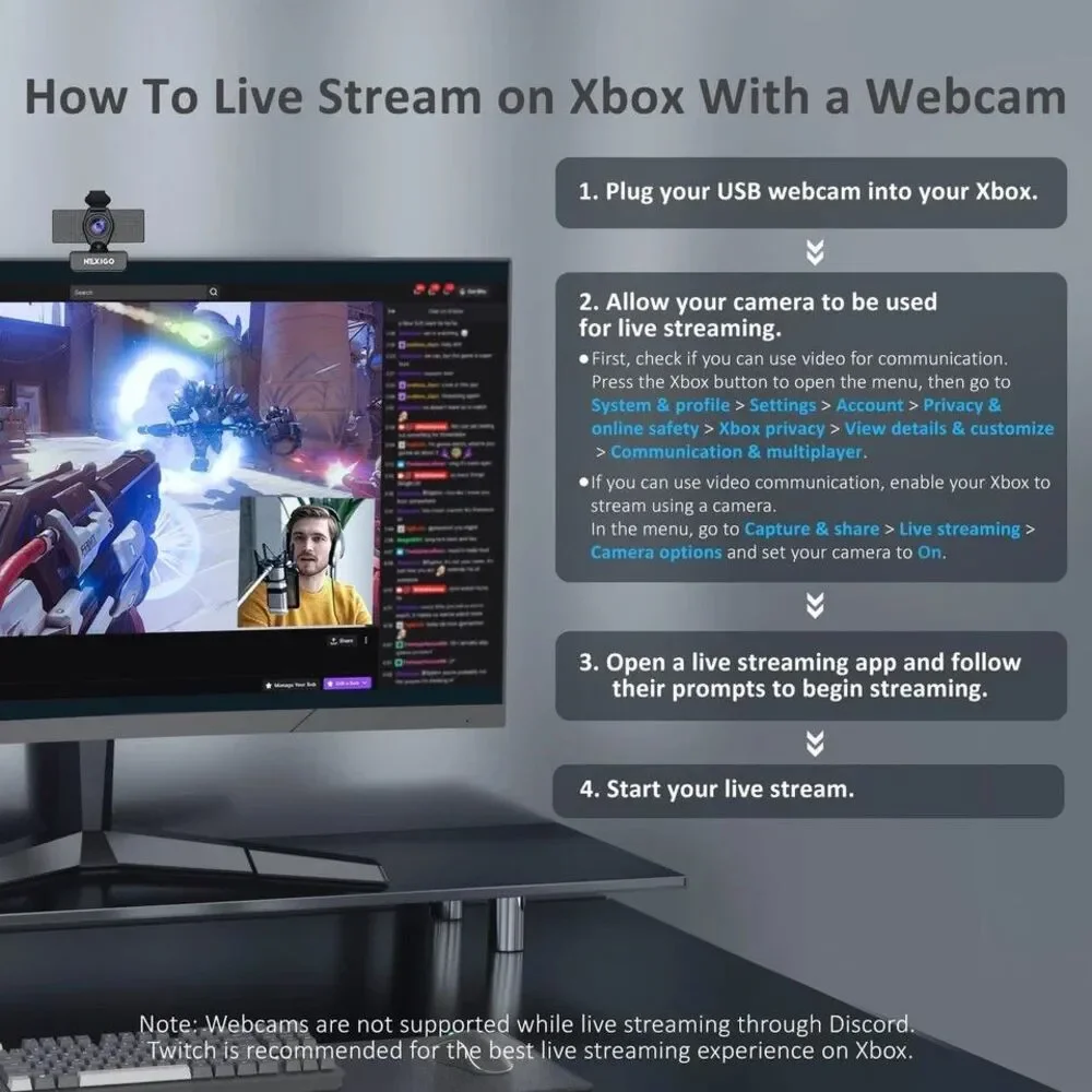 NexiGo N60 1080P Webcam with Microphone, Adjustable FOV, Zoom, Software